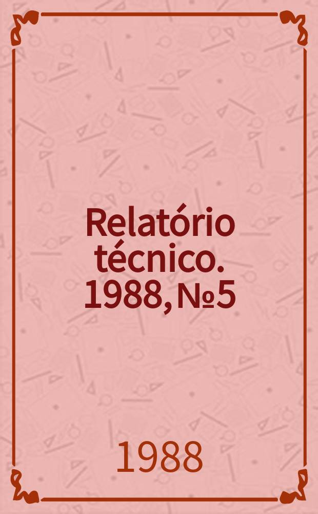 Relat&oacute;rio t&eacute;cnico. 1988, №5 : Rotation numbers of differential equation