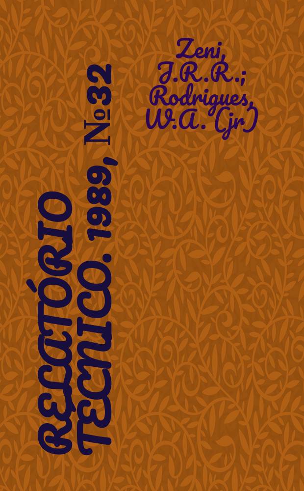 Relatório técnico. 1989, №32 : Finite form of proper ...