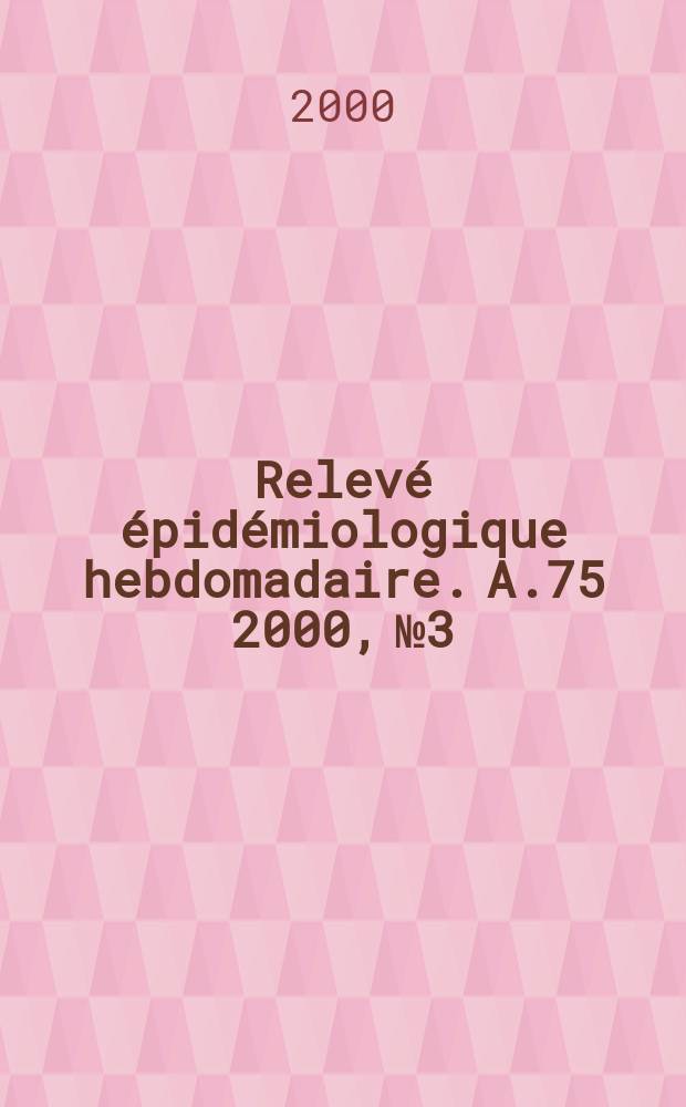 Relevé épidémiologique hebdomadaire. A.75 2000, №3