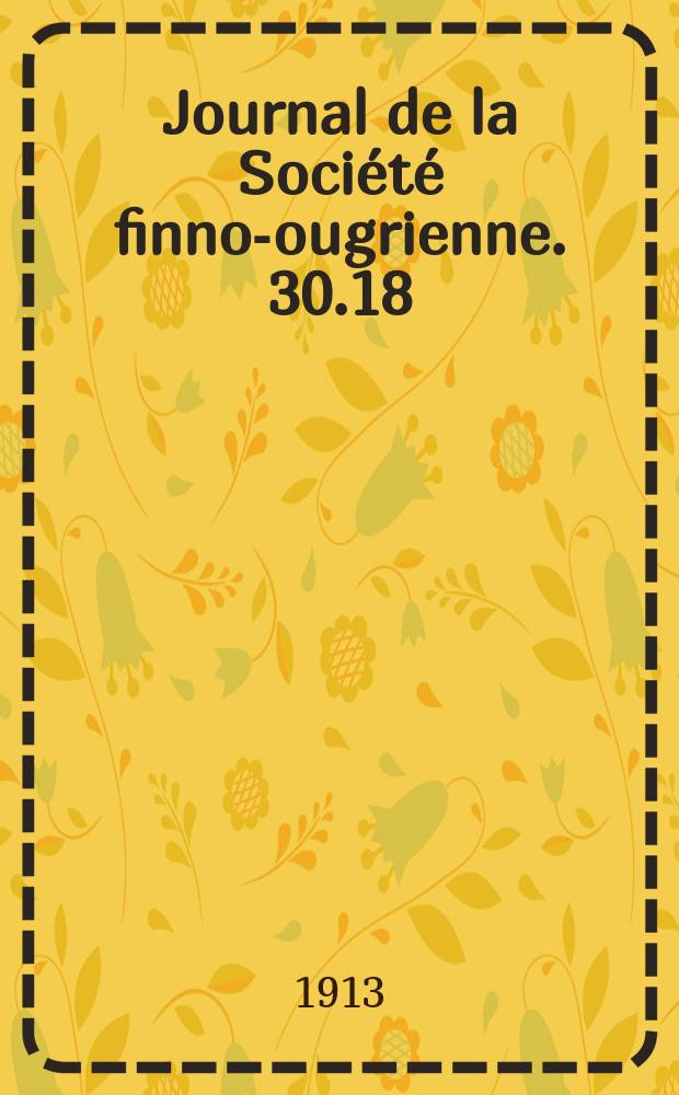 Journal de la Société finno-ougrienne. 30.18 : Itävatjan geminoitumis-ilmiöstä