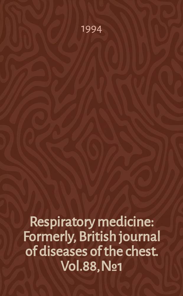 Respiratory medicine : Formerly, British journal of diseases of the chest. Vol.88, №1