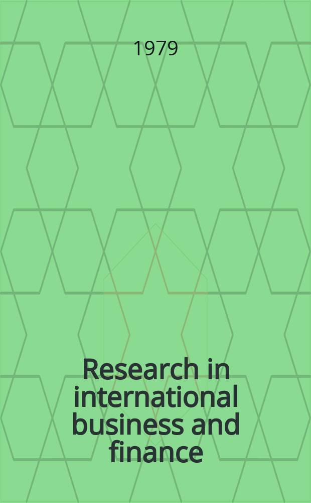 Research in international business and finance : An annu. comp. of research