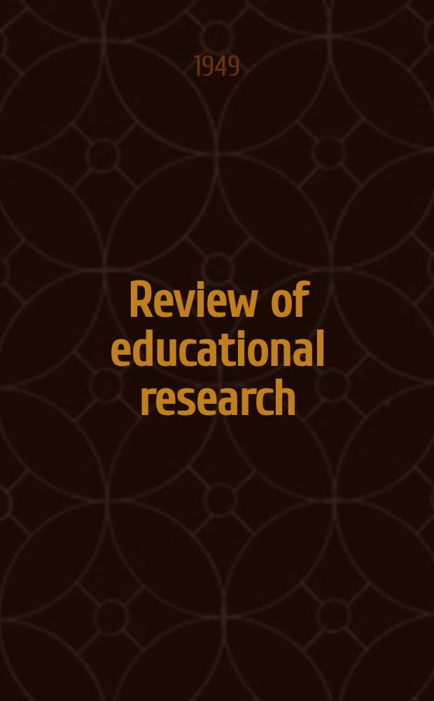 Review of educational research : Official publication of the American educational research association. Vol.19, №3 : Teacher personnel