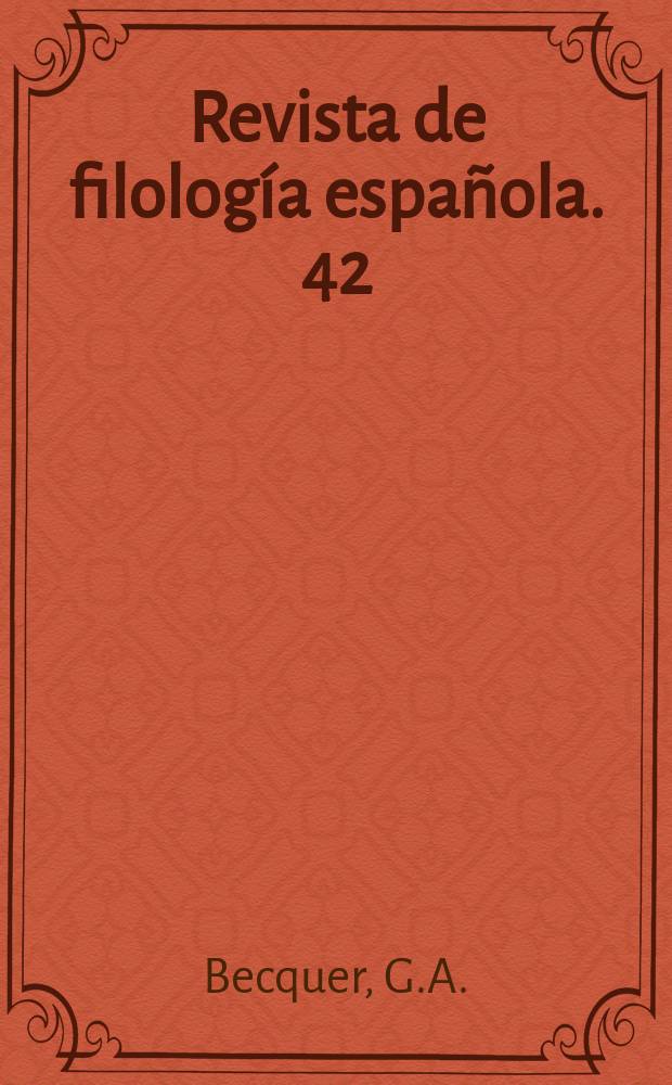 Revista de filología española. 42 : Teatro