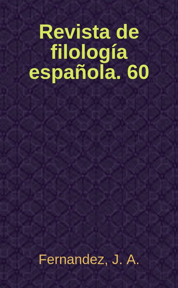 Revista de filología española. 60 : El habla de Sisterna