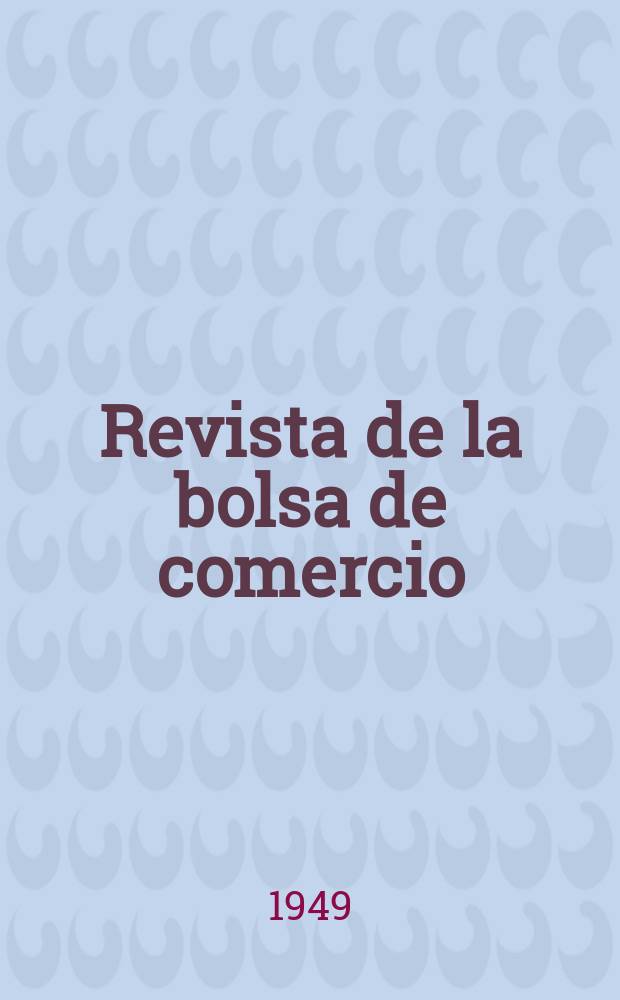 Revista de la bolsa de comercio
