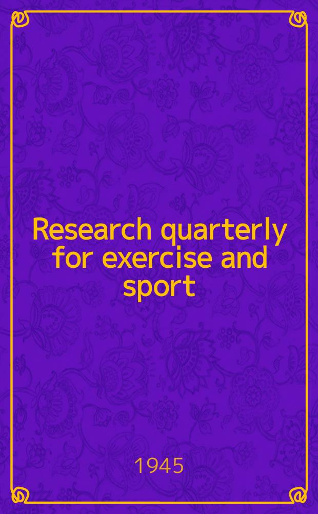 Research quarterly for exercise and sport