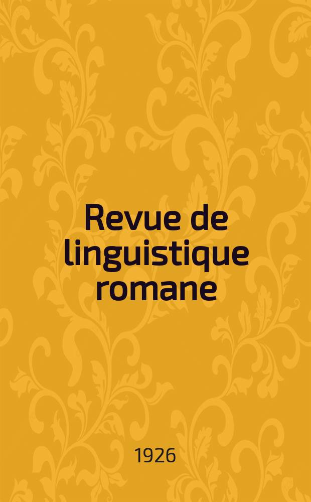 Revue de linguistique romane