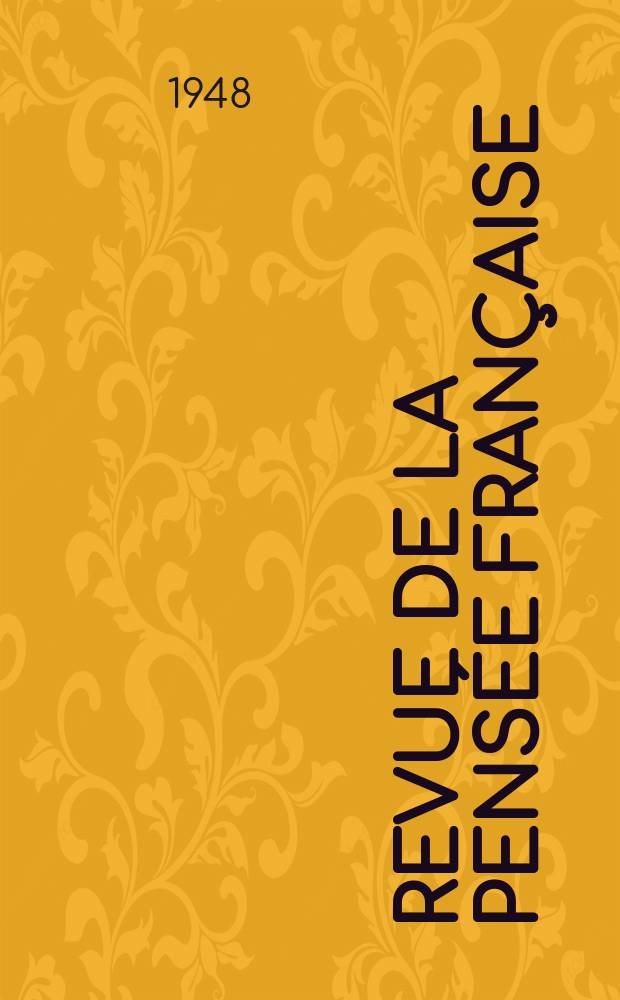 Revue de la pens&eacute;e fran&ccedil;aise