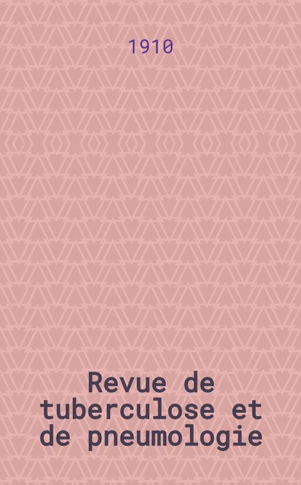 Revue de tuberculose et de pneumologie : Organe offic. de la Société française de tuberculose et du Comite national de défense contre la tuberculose. T.7, №2