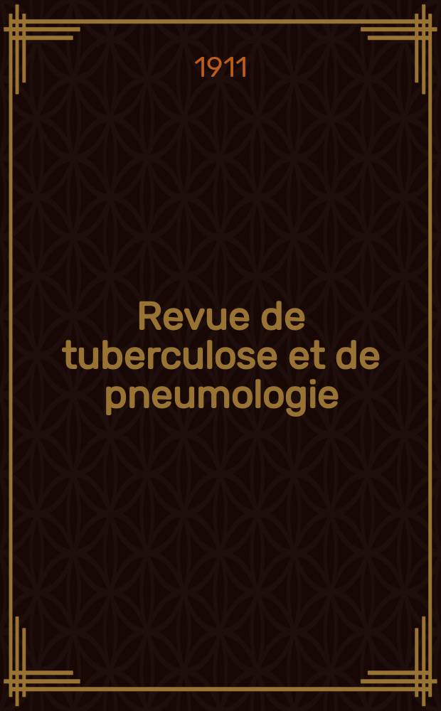 Revue de tuberculose et de pneumologie : Organe offic. de la Société française de tuberculose et du Comite national de défense contre la tuberculose. T.8, №2