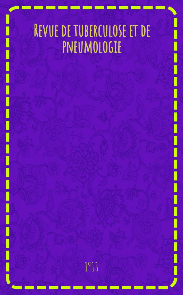 Revue de tuberculose et de pneumologie : Organe offic. de la Soci&eacute;t&eacute; fran&ccedil;aise de tuberculose et du Comite national de d&eacute;fense contre la tuberculose. T.10, №1