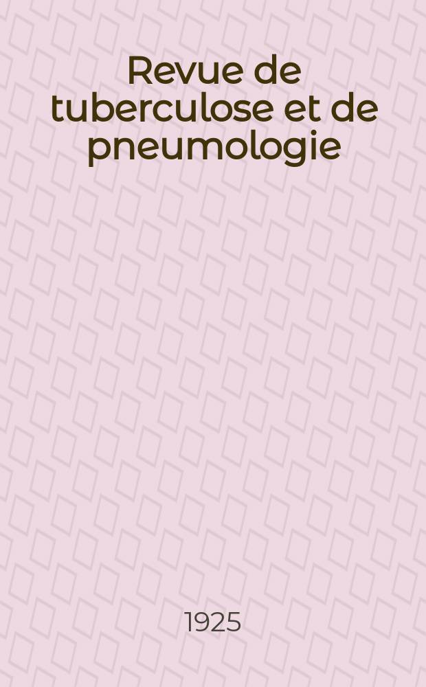 Revue de tuberculose et de pneumologie : Organe offic. de la Soci&eacute;t&eacute; fran&ccedil;aise de tuberculose et du Comite national de d&eacute;fense contre la tuberculose. T.6, №5