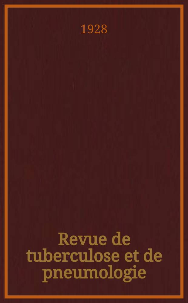 Revue de tuberculose et de pneumologie : Organe offic. de la Société française de tuberculose et du Comite national de défense contre la tuberculose. T.9, №4