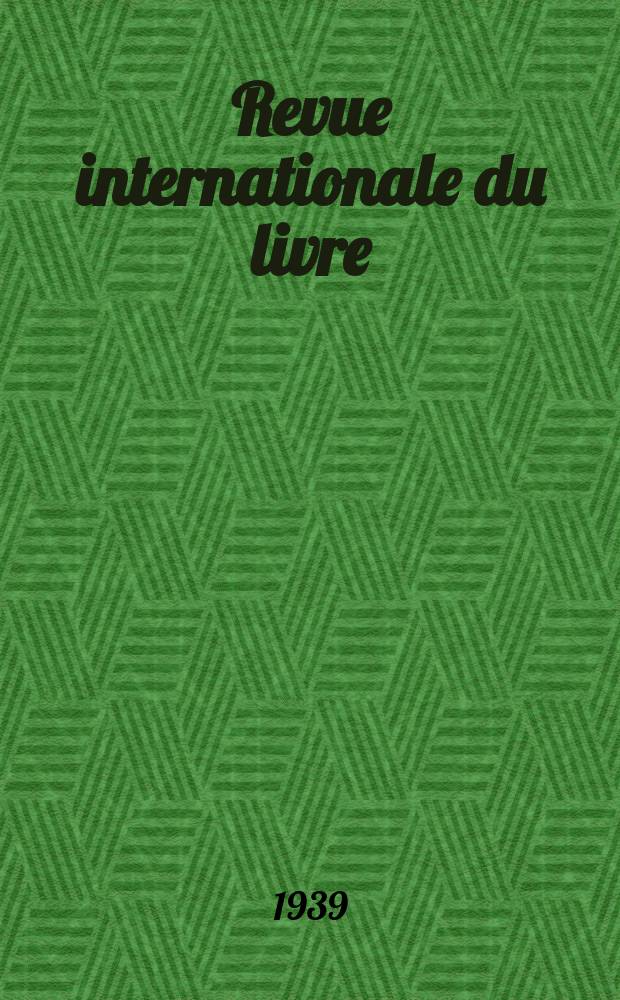 Revue internationale du livre