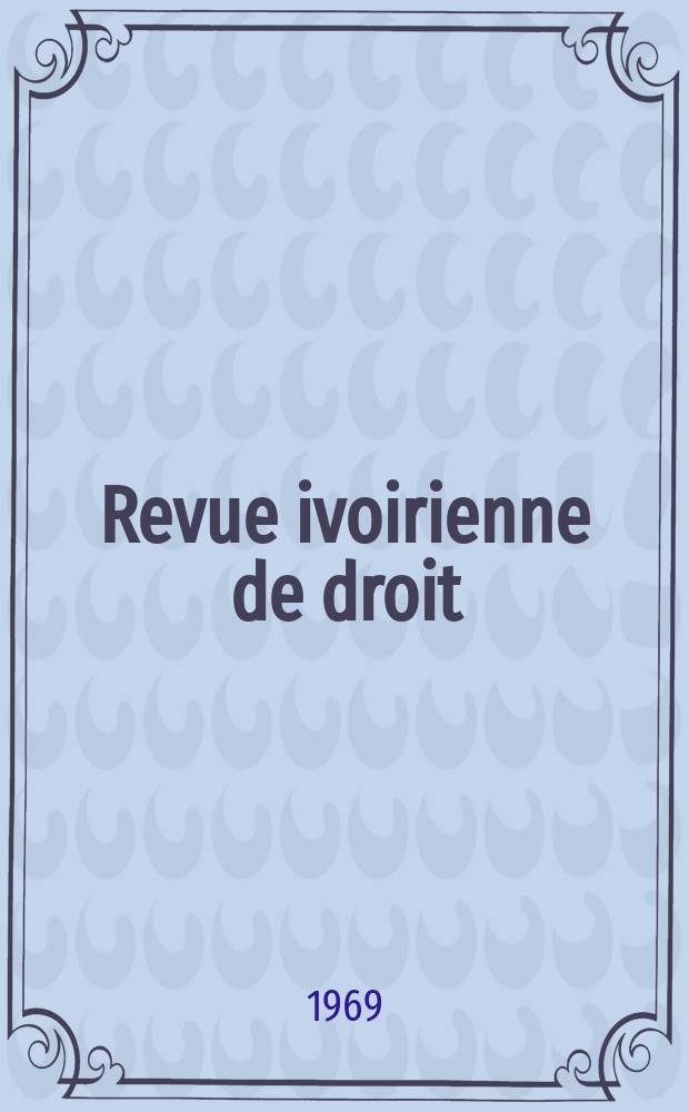 Revue ivoirienne de droit