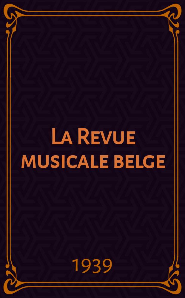 La Revue musicale belge