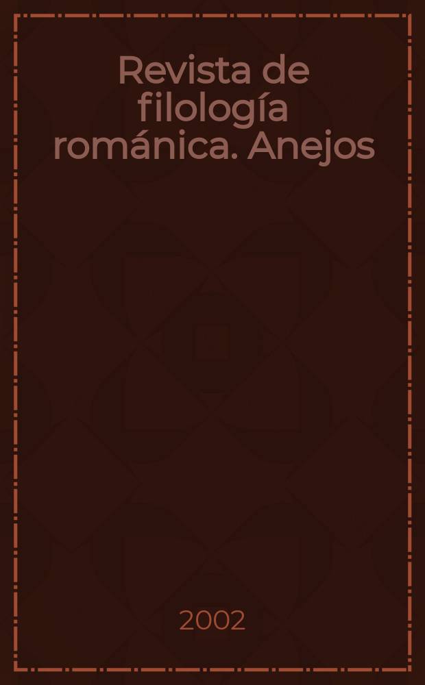 Revista de filolog&iacute;a rom&aacute;nica. Anejos : Ser. de sucesivas monogr. 3 : Historia y po&eacute;tica de la ciudad