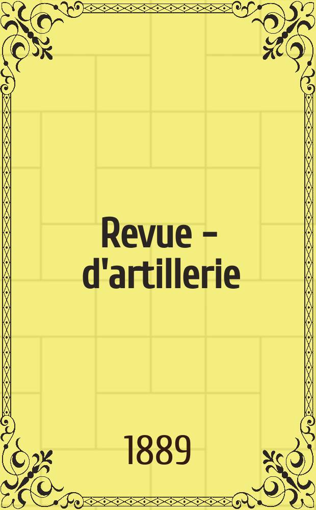 Revue - d'artillerie
