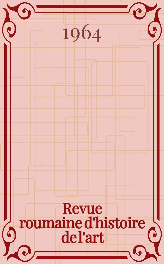 Revue roumaine d'histoire de l'art