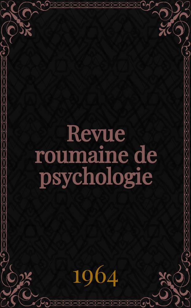 Revue roumaine de psychologie