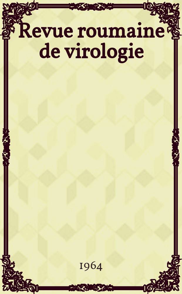 Revue roumaine de virologie
