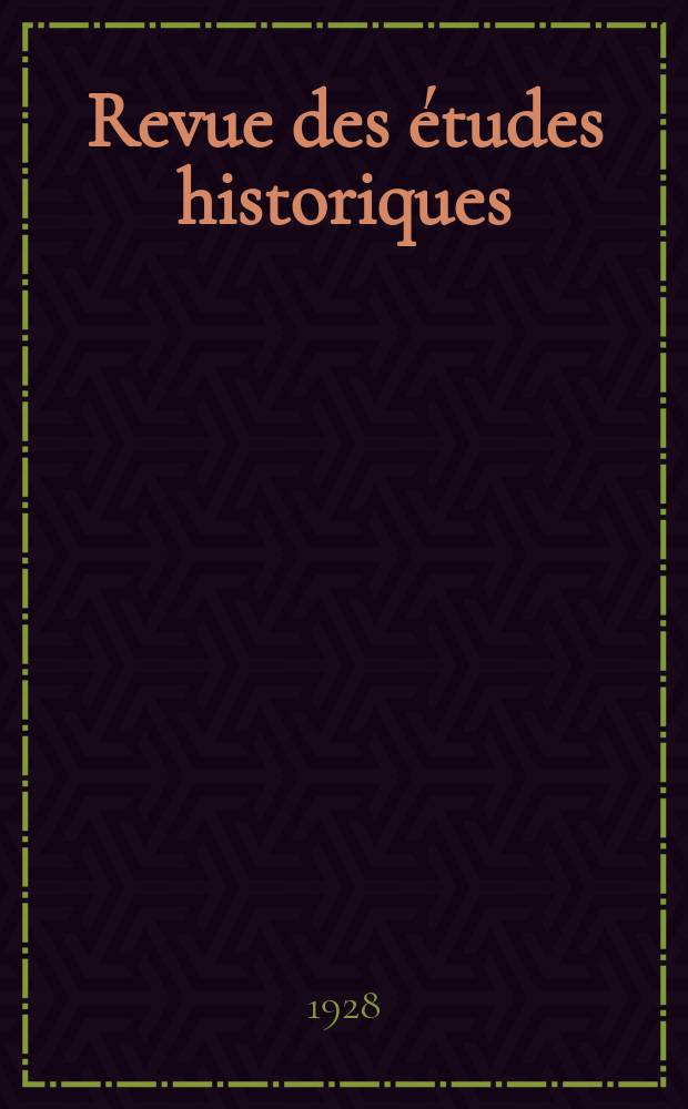 Revue des études historiques
