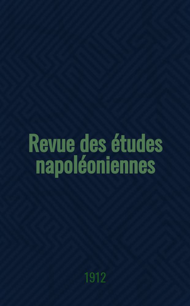 Revue des études napoléoniennes