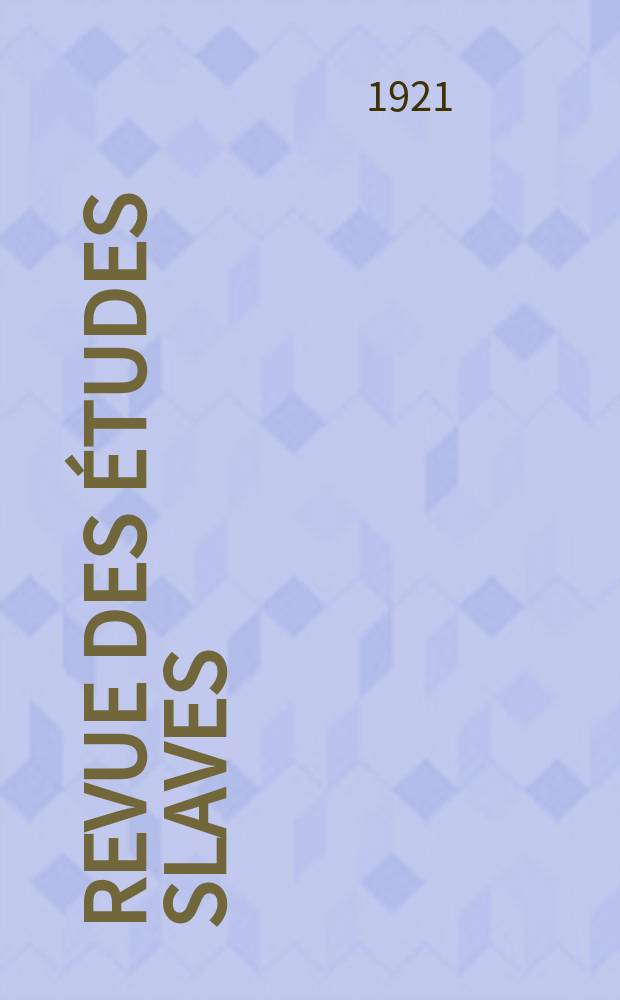 Revue des études slaves : Institut d'études slaves