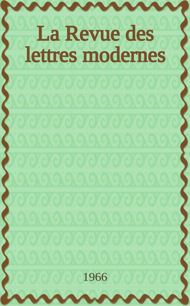La Revue des lettres modernes : Histoire des idées et des littératures. Barhey d'Aurevilly