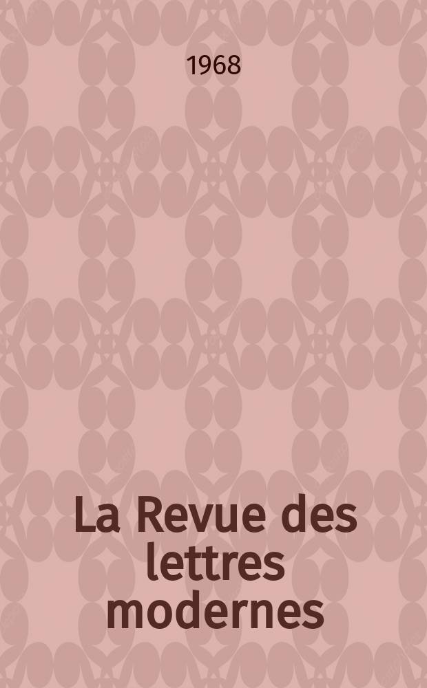 La Revue des lettres modernes : Histoire des idées et des littératures. Etudes bernanosiennes