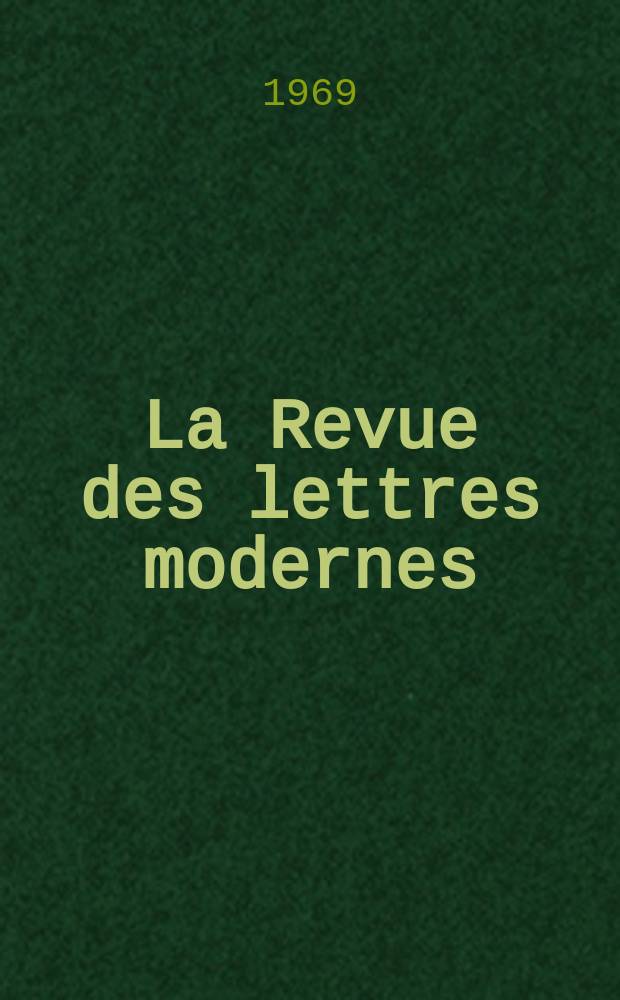 La Revue des lettres modernes : Histoire des idées et des littératures. Barhey d'Aurevilly