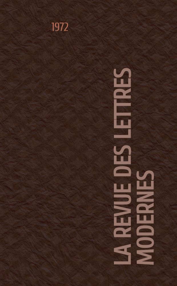 La Revue des lettres modernes : Histoire des idées et des littératures. Barhey d'Aurevilly
