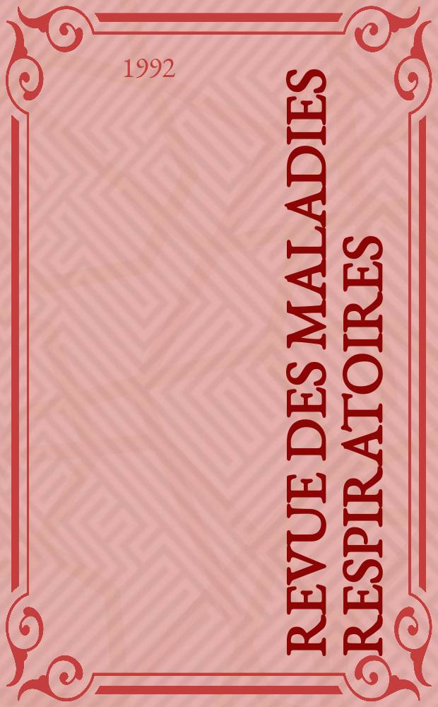Revue des maladies respiratoires : Organe offic. de la Soc. de pneumologie de langue fr. T.9, Указатель