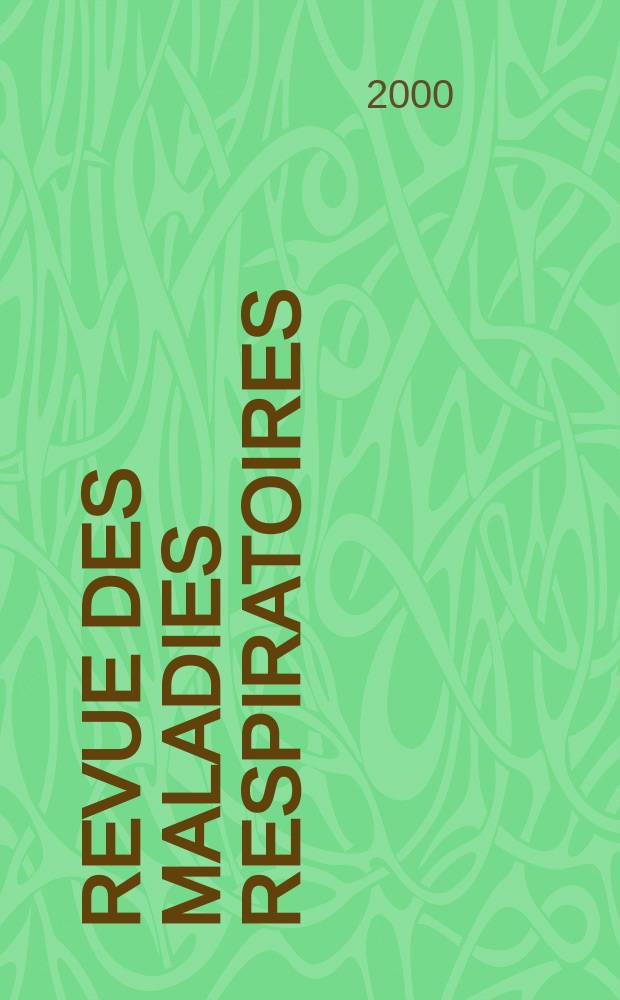 Revue des maladies respiratoires : Organe offic. de la Soc. de pneumologie de langue fr. Vol.17, №5 bis. : Reconnaissance et indemnisation de la pathologie respiratoire professionnelle