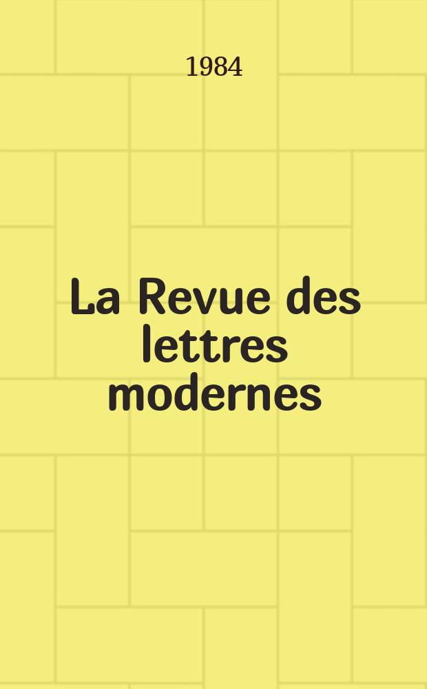 La Revue des lettres modernes : Histoire des idées et des littératures. C.F. Ramuz