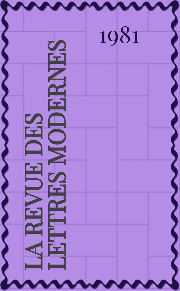 La Revue des lettres modernes : Histoire des idées et des littératures. Paul Claudel