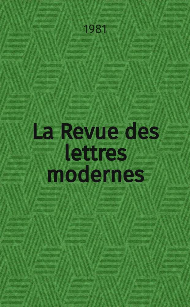 La Revue des lettres modernes : Histoire des idées et des littératures. Jean Giono
