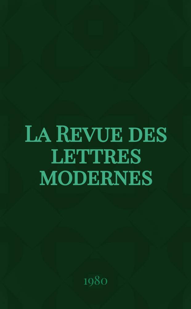 La Revue des lettres modernes : Histoire des idées et des littératures. Jules Verne