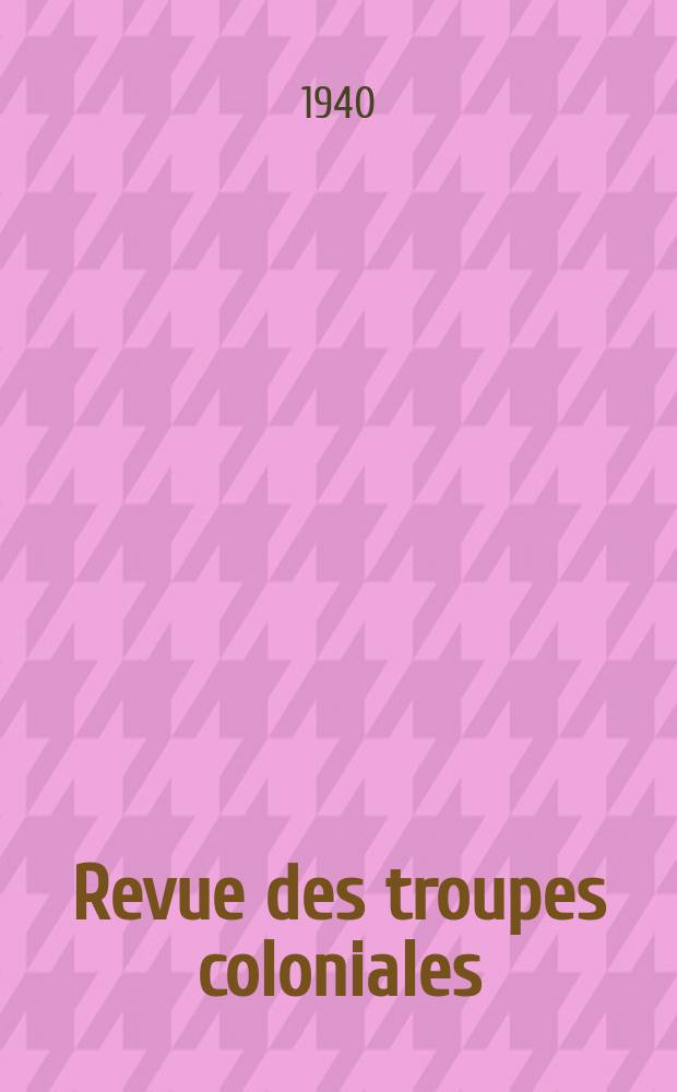 Revue des troupes coloniales