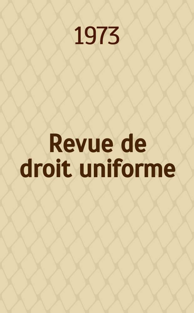 Revue de droit uniforme