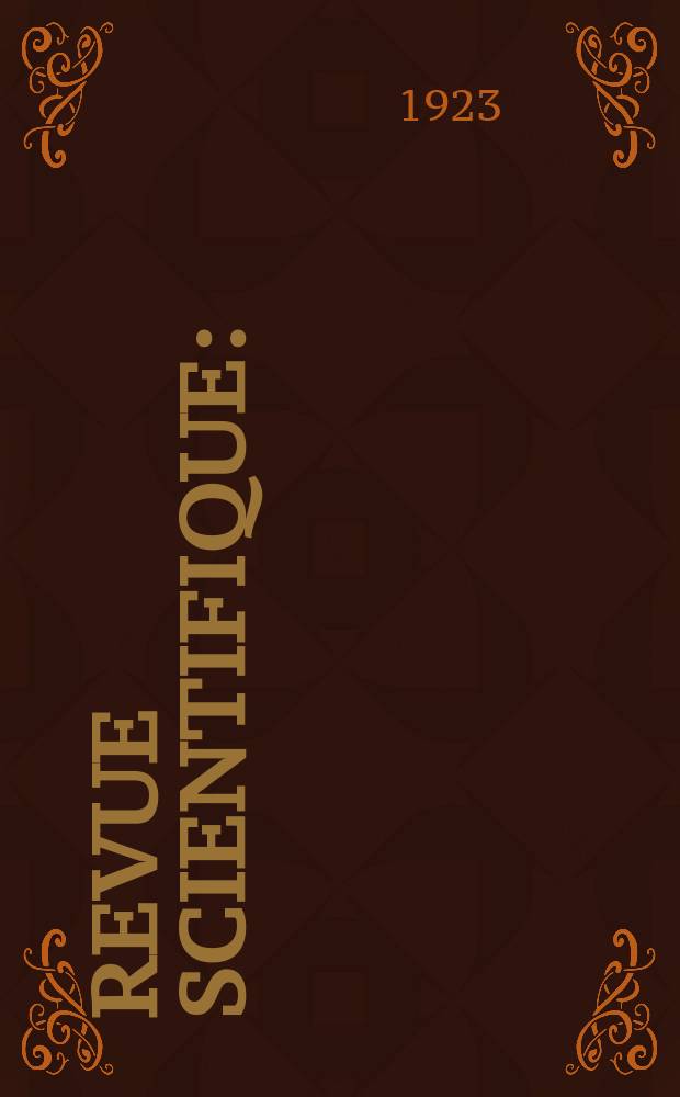 Revue scientifique : (Revue rose). Ser. 5, Année61 1923, №8