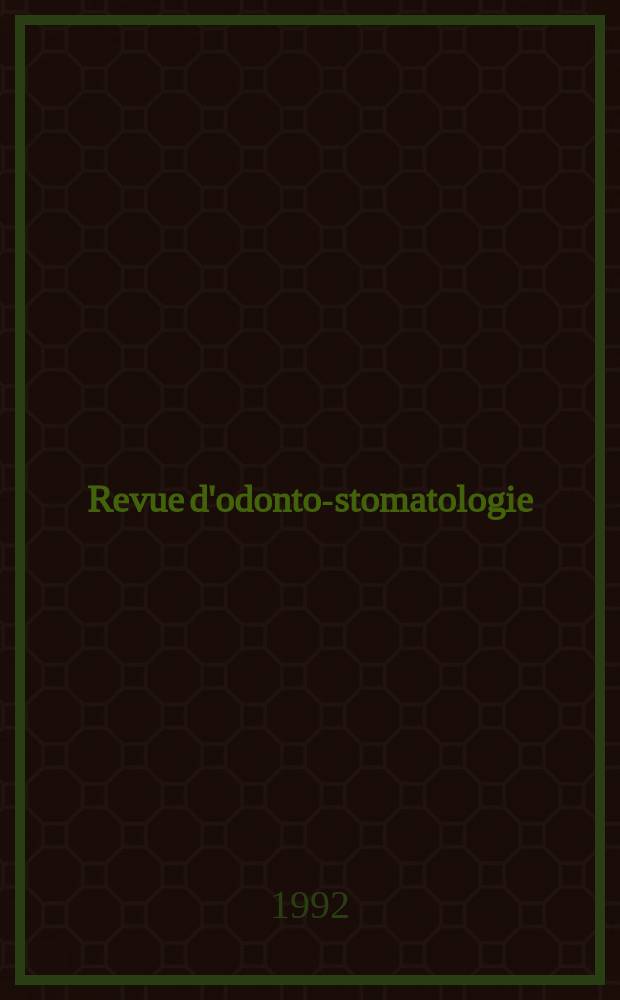 Revue d'odonto-stomatologie : Publ. par la Soc. odontologique de Paris Fusion des revues LA Revue odontologique Odontologie-le Bulletin des chirurgiens-dentistes indépendants - La Revue dentaire de France. T.21, №6 : (Imagerie dento-maxillaire)