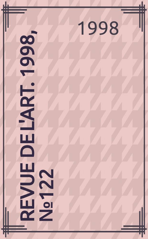 Revue de l'art. 1998, №122 : Plafonds parisiens du XVIIs