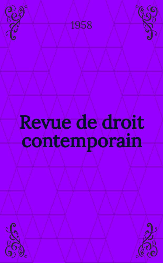 Revue de droit contemporain
