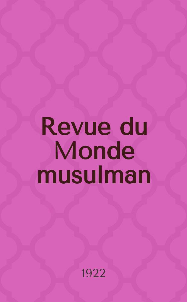 Revue du Monde musulman