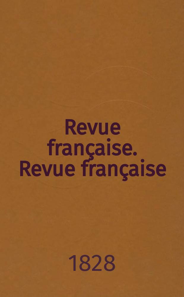 Revue française. Revue française