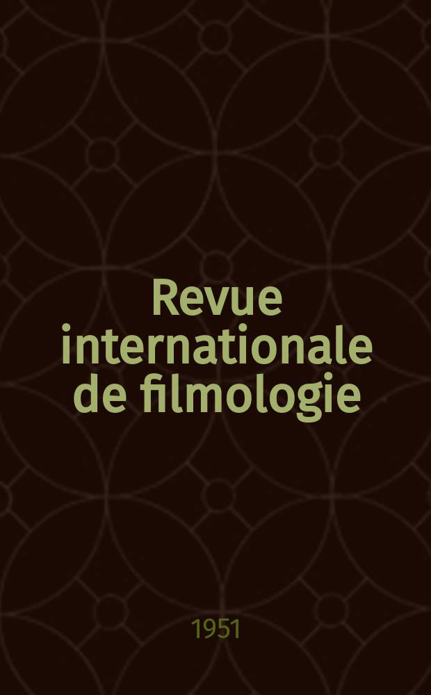 Revue internationale de filmologie