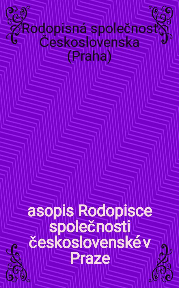 Časopis Rodopisce společnosti československé v Praze