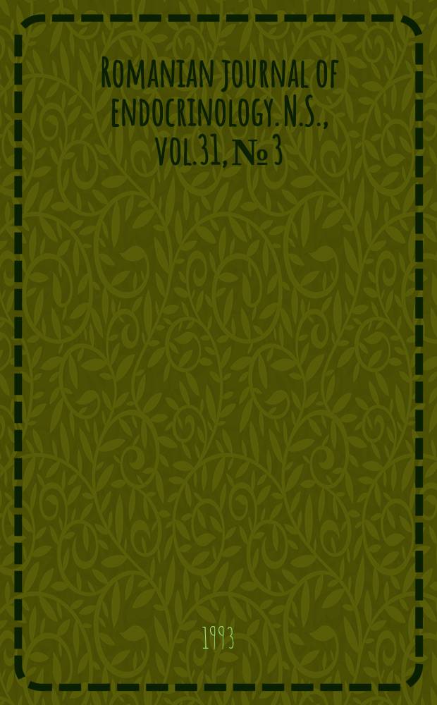 Romanian journal of endocrinology. N.S., vol.31, №3/4